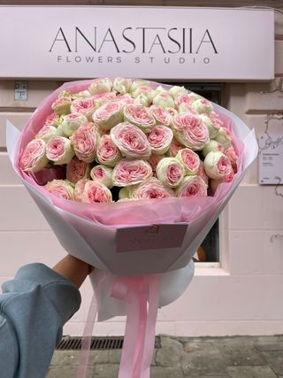 Róża biało-różowa 15szt