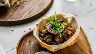 Д. Балгын куырдак с домашним картофелем.