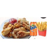 Menú 11 Alitas De Pollo (5 Uds.) + Patatas + Bebida