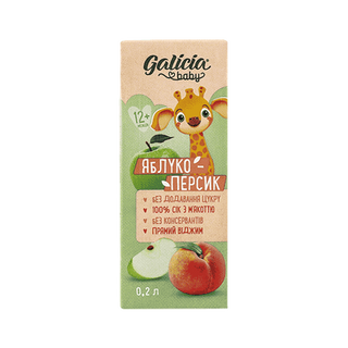 Сік GaliciaBabyяблу-персик натурстер0,2л