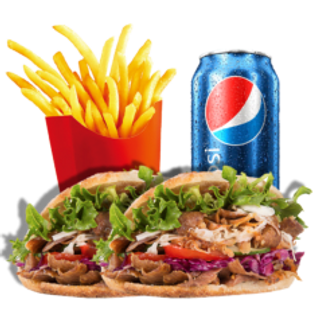 2 Kebab, Patatas Y Bebida (2 Lt.)