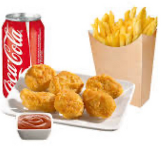 Menu nugget con patatas y refresco 