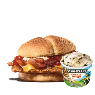 Chicken Bacon King + B&J Cookie