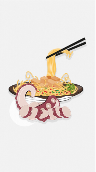 Yakisoba de pulpo