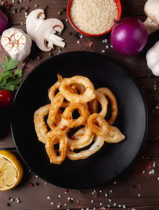 Rabas De Calamar Y Papas