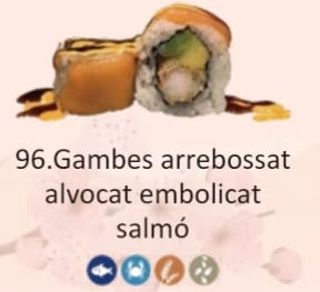 96. Gambes Arrebossat Alvocat Embolicat Salmó (8 Uds.)