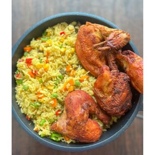 Special Fried Rice with Peppered Stewed Chicken