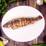 38.Пъстърва на скара или пържена с гарнитура (300g)