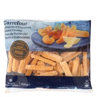 Tiras de Potón Del Pacifico Rebozadas Carrefour 400 Gr.