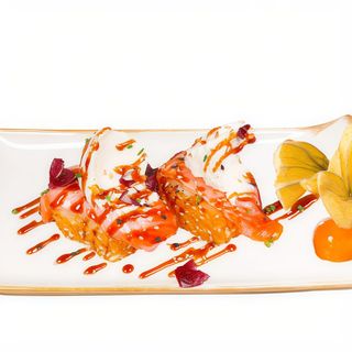 120.nigiri Salmón Con Queso Y Arroz Frito (2 Uds.)