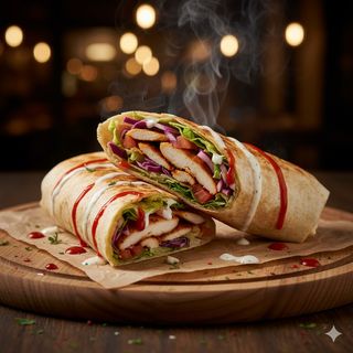 Rollo de pollo kebab