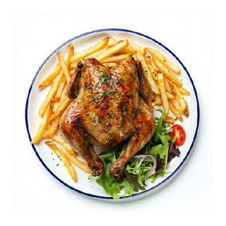 Pollo Con Patatas Y Ensalada