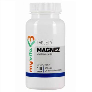 Magnez Cytrynian Magnezu 450mg + Witamina B6 100 tabletek MyVita