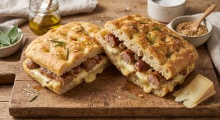 Focaccia English Sausage And Mozzarella