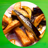 Aubergine frit au miel de cania