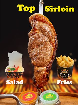 Grilled Top Sirloin- 300gm  with Fries & Salad