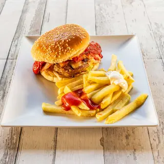 Hamburguesa de cochino negro