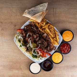 Shaorma la Farfurie cu Vită-Curcan-Oaie