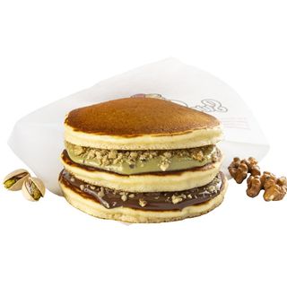 Trio Pancakes cu Nutella, Cremă de Fistic si Nucă