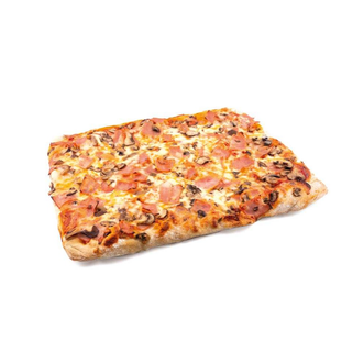 Porción Pízza jamón cocido y champiñón portobello 