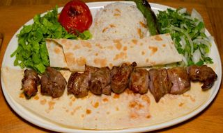 Beef tenderloin on skewers