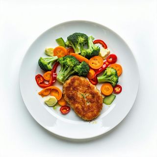 Cotoletta con verdure al forno
