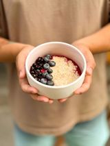 შვრიის ფაფა ჯემით Oats with berry jam