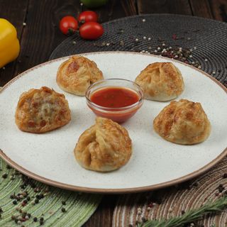 Манты жареные с телятиной