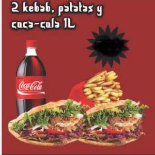 2 Kebab + 2 Refrescos + Patatas Grandes