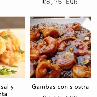 41. Gambas Con Salsa De Ostros