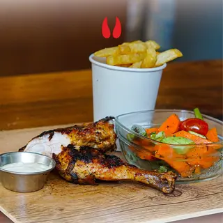 1/4 De Poulet CUISSE +  Deux garnitures