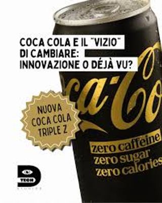COCA COLA ZERO CAFFEINA ZERO ZUCCHERI ZERO CALORIE