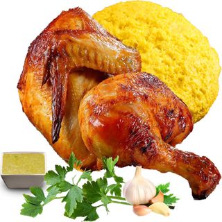 Jumatate pui la ceaun cu mamaliguta si mujdei