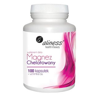 Magnez chelatowany + witamina B6 100 kapsułek Aliness