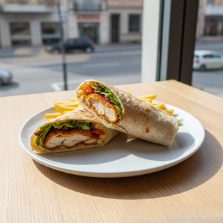 Șnițel de pui la lipie