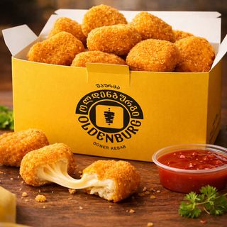 ქათმის ნაგეცი ყველით 10ც