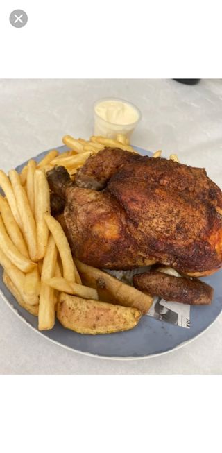 Pollo a L'Ast con Patatas Fritas