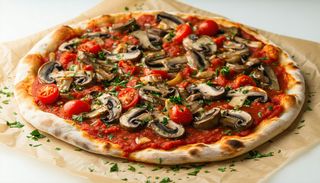 PINSA FUNGHI E POMODORO