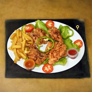 1/2 Poulet Pané + Frites