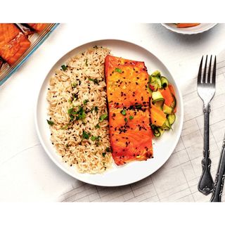 Grilled Salmon with Rice