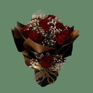 Bouquet Doré Rose Rouge