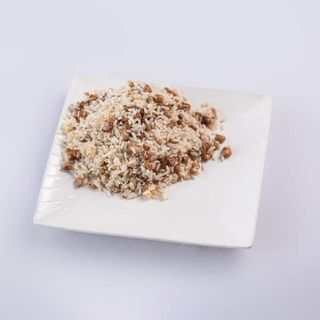 White rice and beans with stew