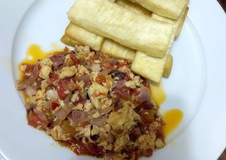 Fried Chips With Fried Egg