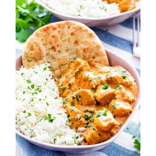Butter Chicken Served with Rice