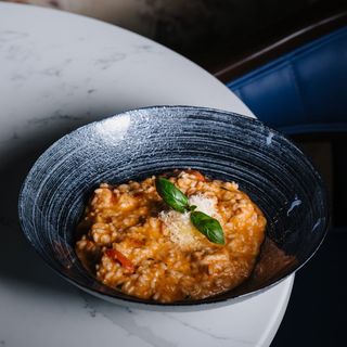 Різотто з креветками та томатами пелатті