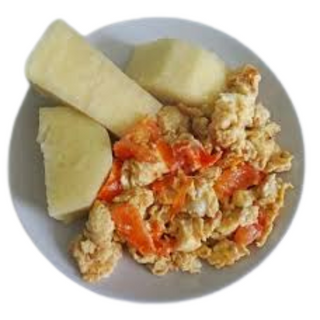 Yam and egg sauce