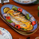 შემწვარი კალმახი ბოსტნეულით 