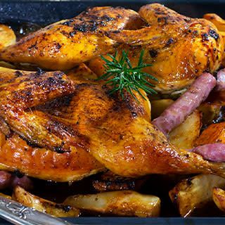 Pollo Asado BBQ Al Ahumador De Carne Pollo Entero