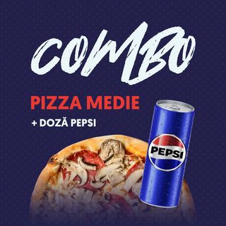 Combo Pizza Medie + Doza Pepsi.