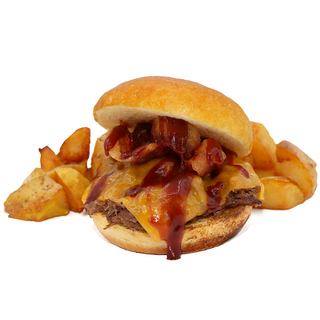 Hamburguesa Pulled Pork de Carrillera 100% Ibérica con Patatas